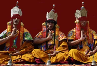 Tybetańscy mnisi z klasztoru Tashi Lhunpo