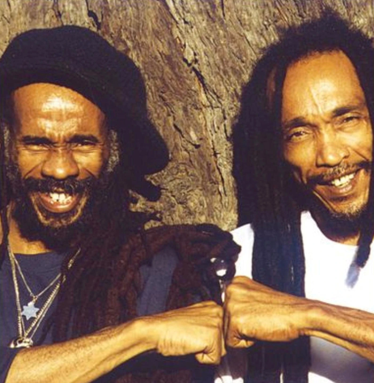Two Israel Vibration musicians in a joint portrait