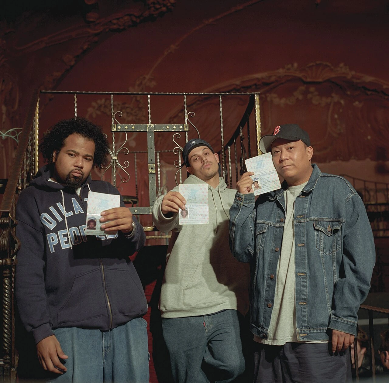 The three members of Dilated Peoples in a group photograph in Hamburg in 2001